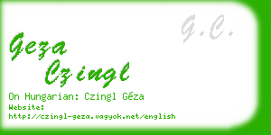geza czingl business card